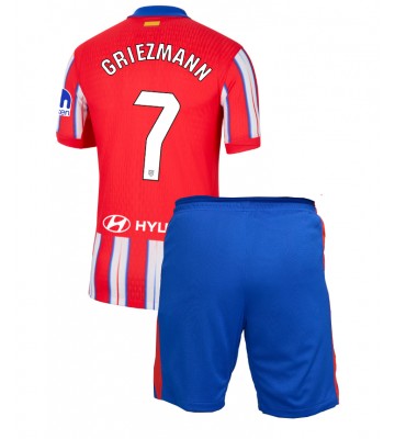 Atletico Madrid Antoine Griezmann #7 Primera Equipación Niños 2024-25 Manga Corta (+ Pantalones cortos)